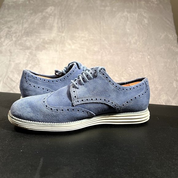 Cole Haan Original Grand Wingtip Oxford Men's 9.5 Wide Blue Shoes - Picture 7 of 10